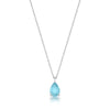 COLAR COM PINGENTE CRISTAL DE GOTA AZUL CLARO