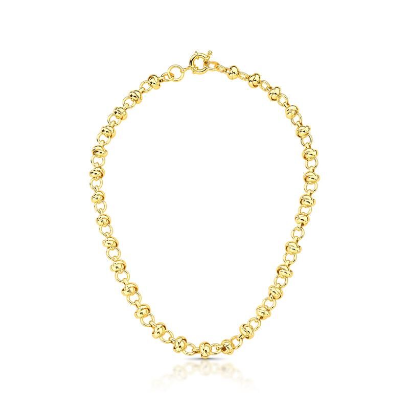 COLAR TRANÇADO COM ELOS INTERCALADOS VAZADOS