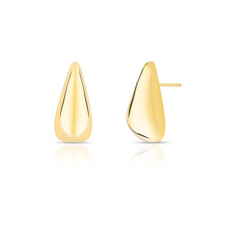 BRINCO DE GOTA FACETADO E LISO DOURADO