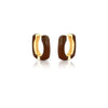ARGOLA RETANGULAR E ESMALTADA MARROM