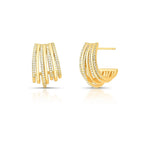 MEIA ARGOLA CURVA E VAZADA COM ZIRCÔNIAS INTERCALADAS