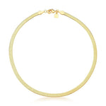 CHOKER EM MALHA 4MM LAMINADA LISA 35cm com extensor