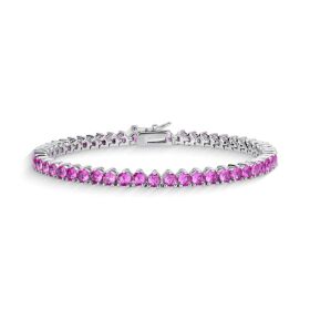 PULSEIRA RIVIERA ROSA PINK 3 PONTAS COM ZIRCÔNIAS REDONDAS 3MM