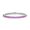 PULSEIRA RIVIERA ROSA PINK 3 PONTAS COM ZIRCÔNIAS REDONDAS 3MM