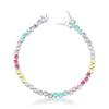 PULSEIRA RIVIERA E ZIRCÔNIA CORAÇÃO MULTICOLOR 18CM