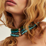 COLAR COM PEDRAS NATURAIS TURMALINA REDONDAS E FECHO ÍMÃ