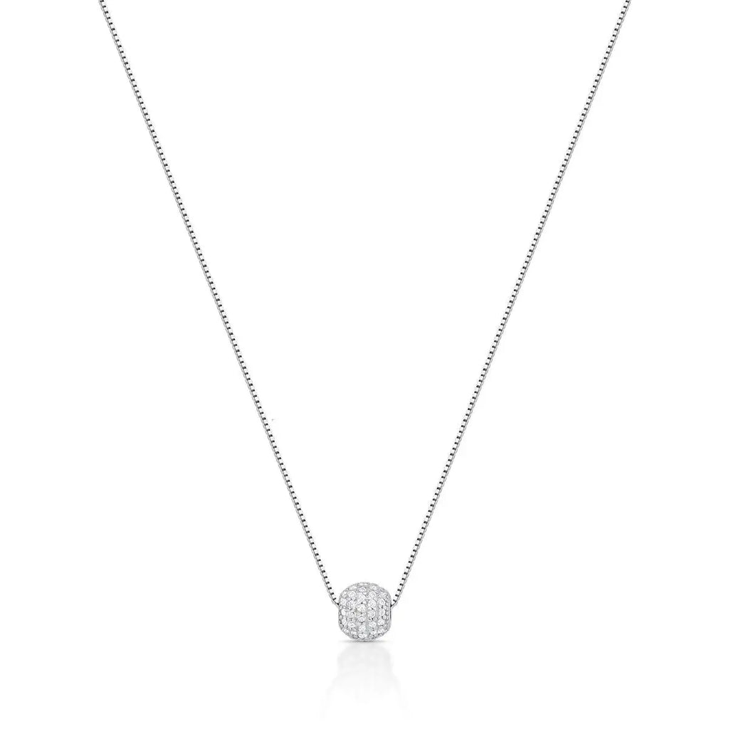 COLAR PRATA 925 COM PINGENTE DE ESFERA EM ZIRCÔNIAS