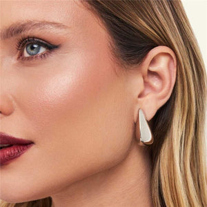 BRINCO DE GOTA FACETADO E LISO RÓDIO BRANCO