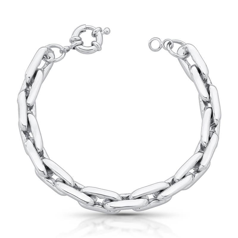 PULSEIRA COM ELOS RETANGULARES VAZADOS