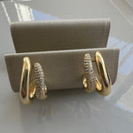 BRINCO DUAS VOLTAS LISA E CRAVEJADO BANHADO A OURO