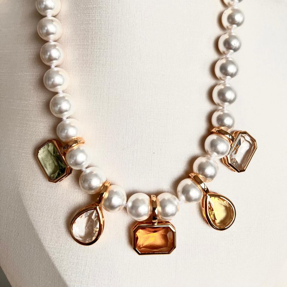 Pingente Gota Cristal e Fecho Click