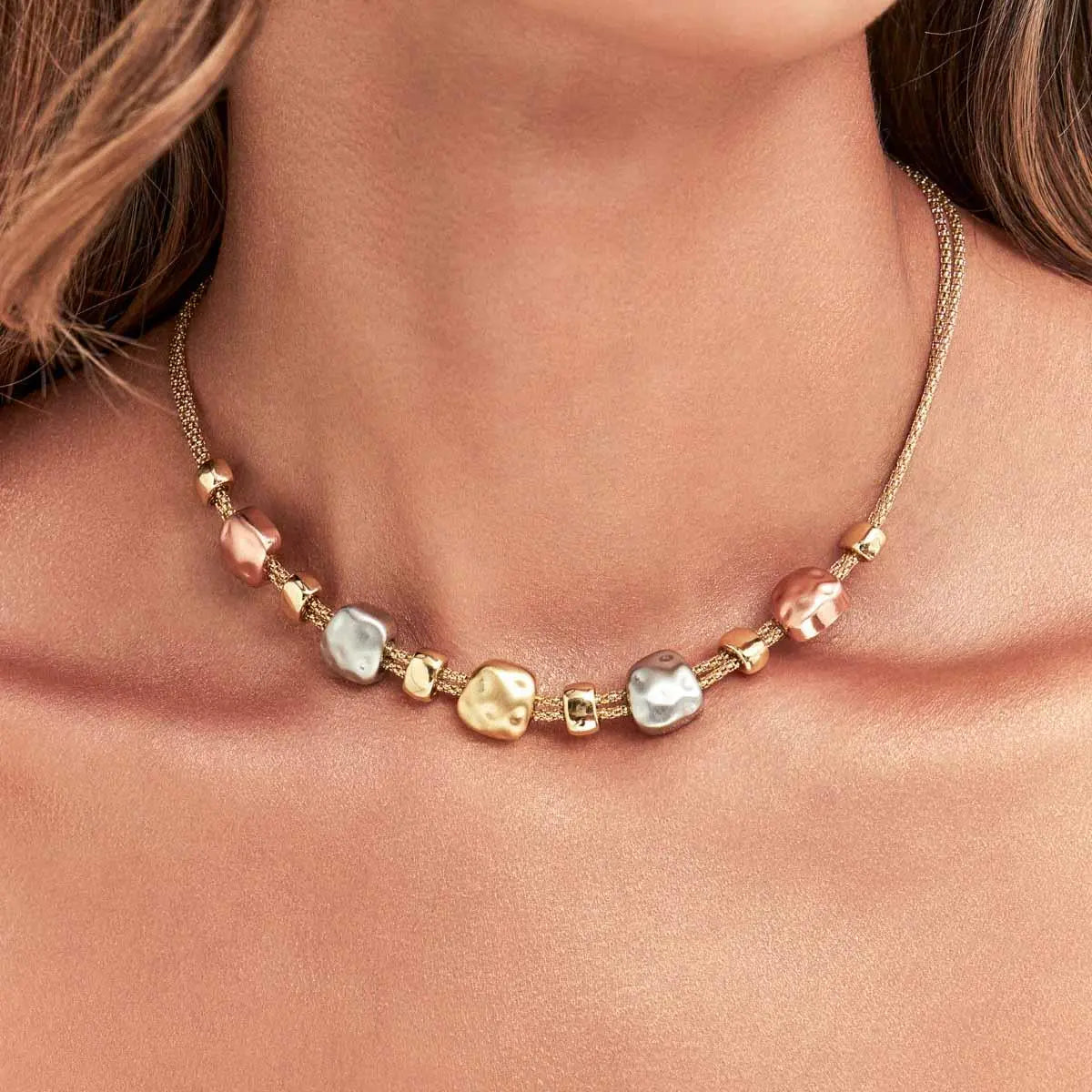 COLAR DUAS VOLTAS RETANGULAR E QUADRADA