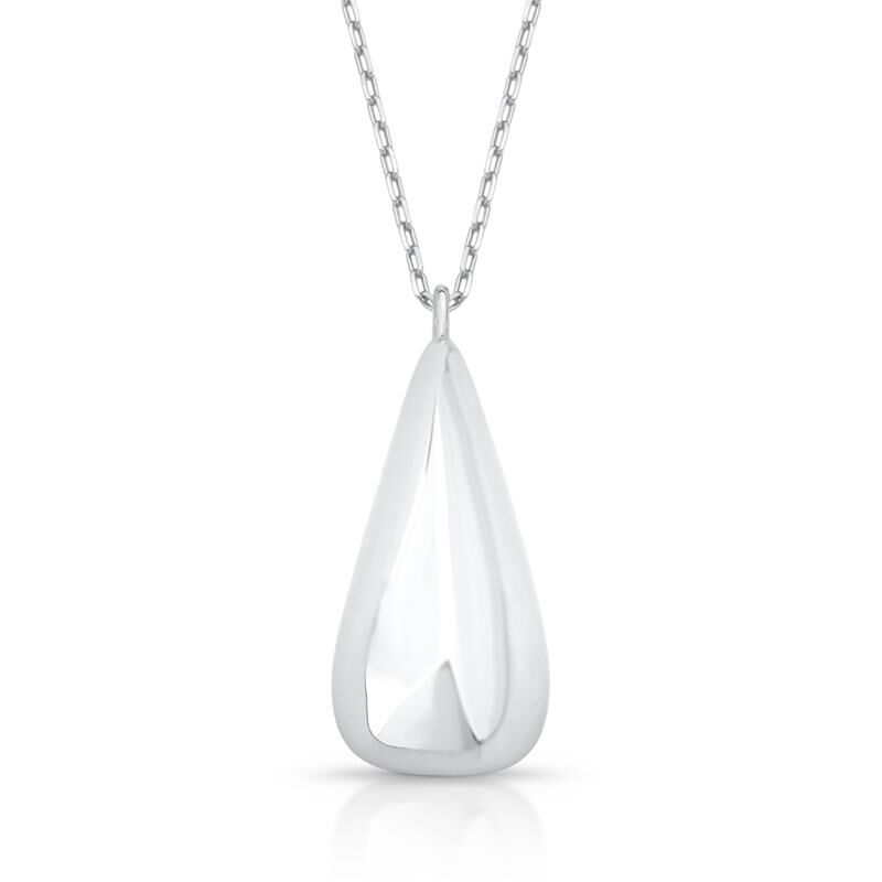COLAR COM PINGENTE DE GOTA FACETADO E LISO