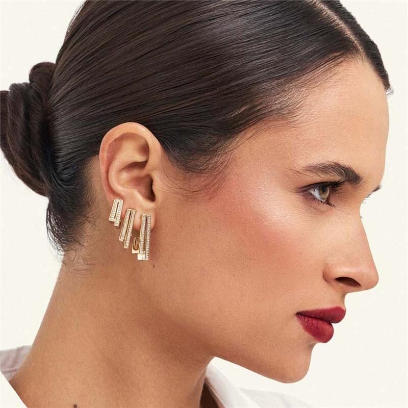 KIT TRÊS PARES DE MEIA ARGOLA CRAVEJADAS BANHADA A OURO