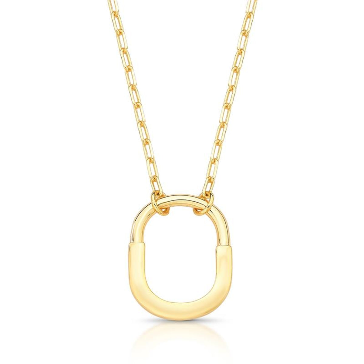 COLAR INSPIRAÇÃO COM PINGENTE OVAL CURVO E LISO