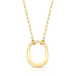 COLAR INSPIRAÇÃO COM PINGENTE OVAL CURVO E LISO