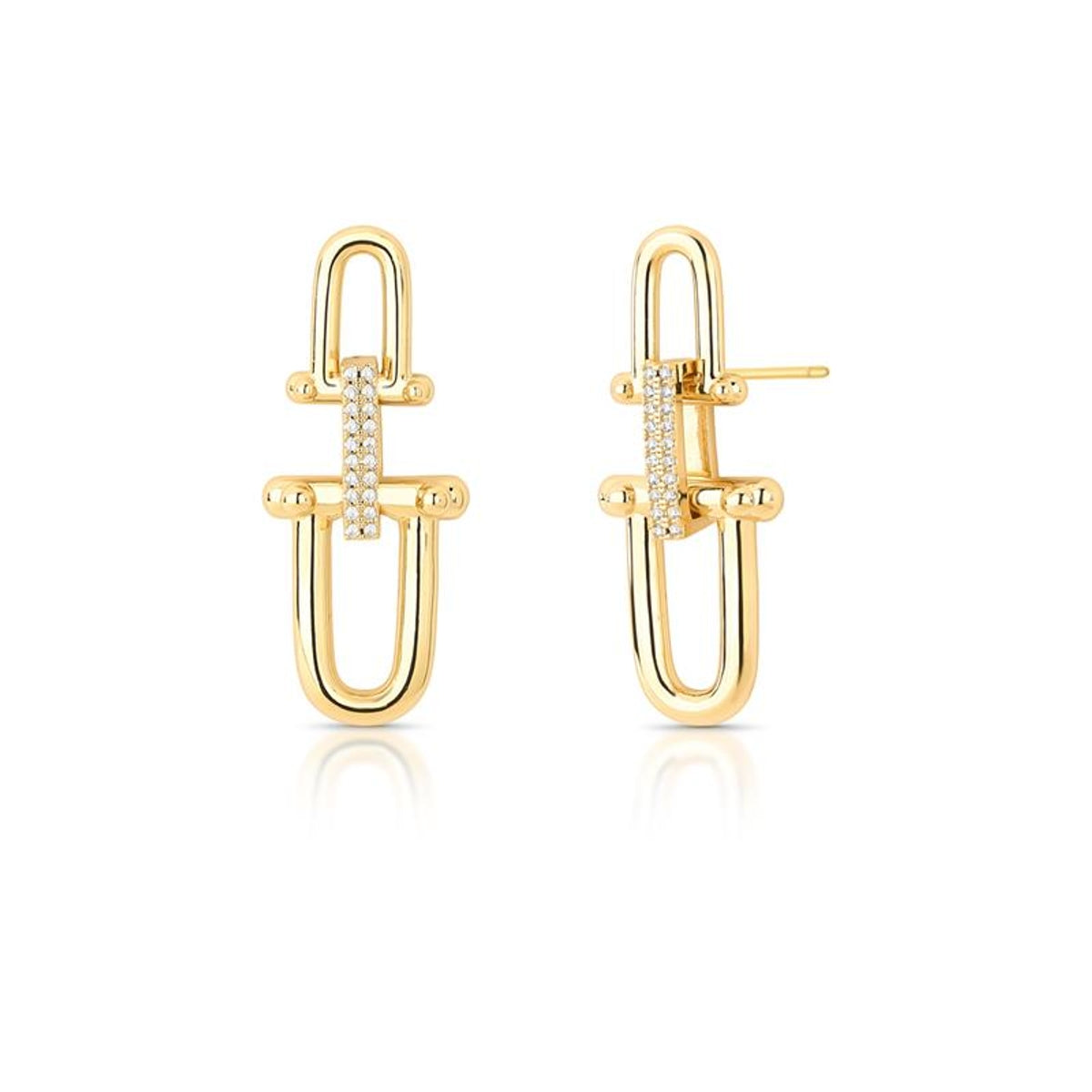 BRINCO ELOS MODERNOS PÊNDULO COM ELOS E ZIRCÔNIAS