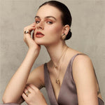 COLAR COM PINGENTE REDONDO FACETADO