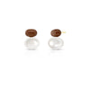 BRINCO OVAL ESMALTADO COM PÉROLA