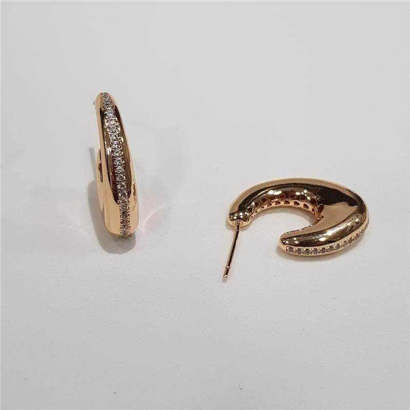 MEIA ARGOLA CURVA COM UMA FILEIRA DE ZIRCÔNIAS