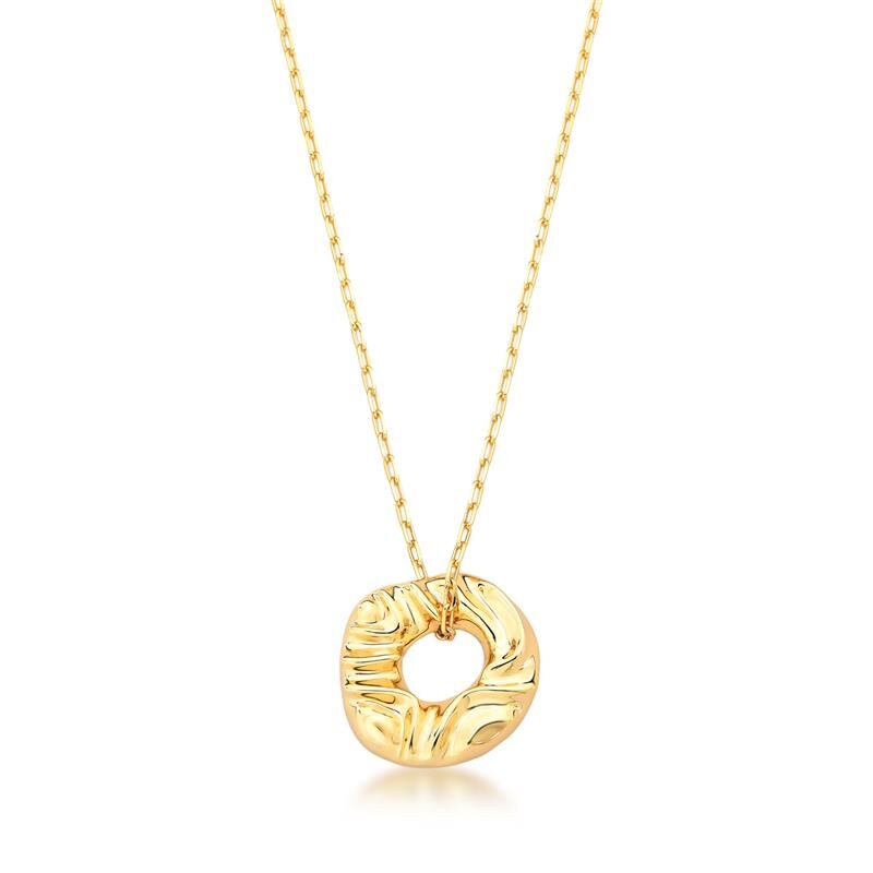 COLAR COM PINGENTE REDONDO FACETADO