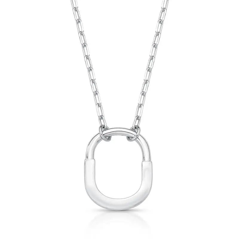 COLAR INSPIRAÇÃO COM PINGENTE OVAL CURVO E LISO