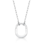 COLAR INSPIRAÇÃO COM PINGENTE OVAL CURVO E LISO