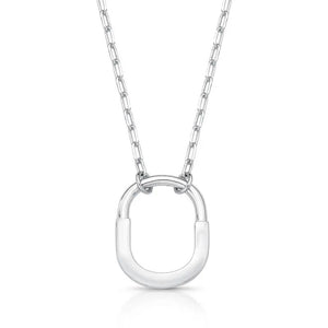 COLAR INSPIRAÇÃO COM PINGENTE OVAL CURVO E LISO