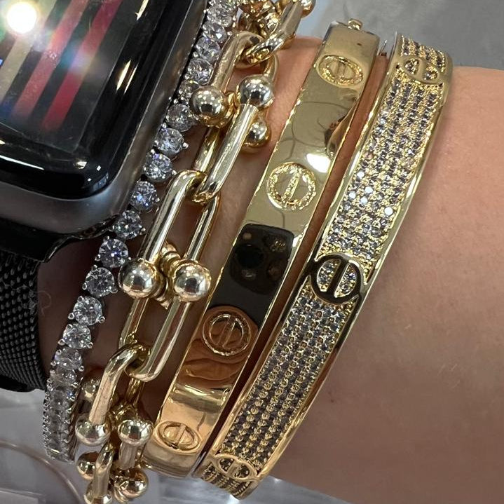 BRACELETE INSPIRAÇÃO CARTIER DOURADO 7MM