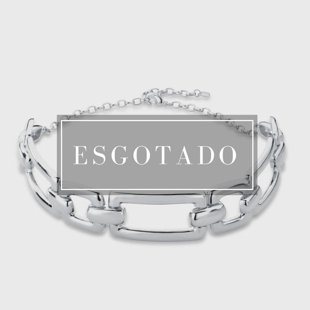 CHOKER COM ELOS QUADRADOS E RETANGULARES VAZADO 40cm