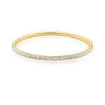 BRACELETE CRAVEJADO COM ZIRCÔNIAS BRANCAS BANHADO A OURO