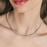 COLAR RIVIERA ZIRCÔNIA 3MM REDONDA COR CRISTAL TAMANHO 46CM