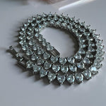 Colar Riviera 3 Pontas Zircônia Formato Coração 5mm